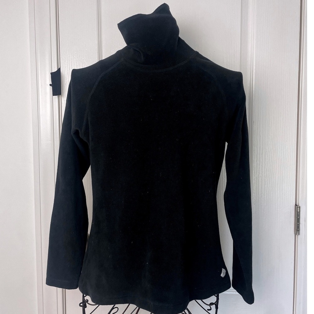 ButterFleece Womens Black Fleece Pullover Turtleneck Long Sleeve Top Size Medium
